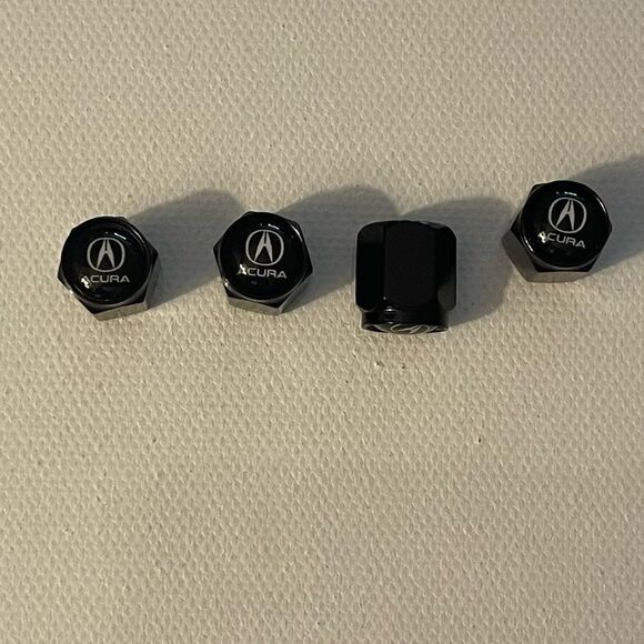 Acura Valve Stem Caps in Black Set of 4 NWT - Picture 1 of 4